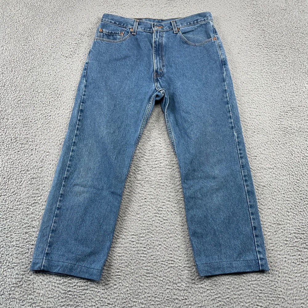 Levi's‎ 505 Jeans Mens 34x25 Blue Regular Straight Leg Denim Medium Wash Cotton